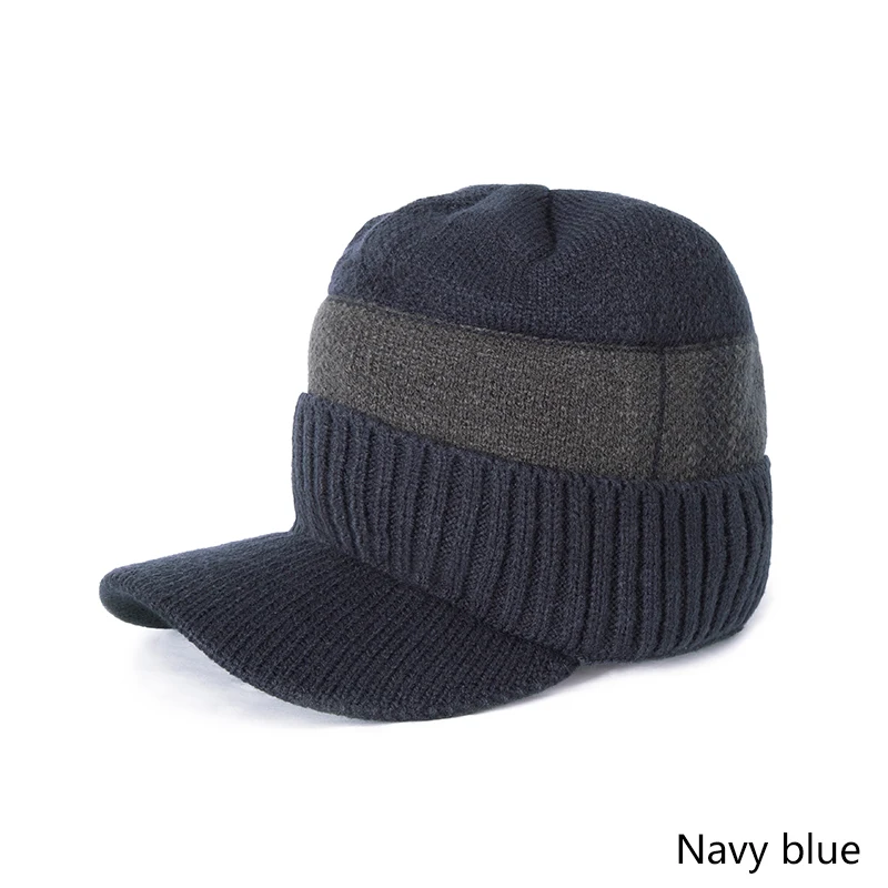 Группа прыжок зимняя шапка Skullies Beanies шапки зимние Beanies для мужчин и женщин хлопок Winte шапки вязаные Knitted шапка вязаная - Цвет: Navy blue