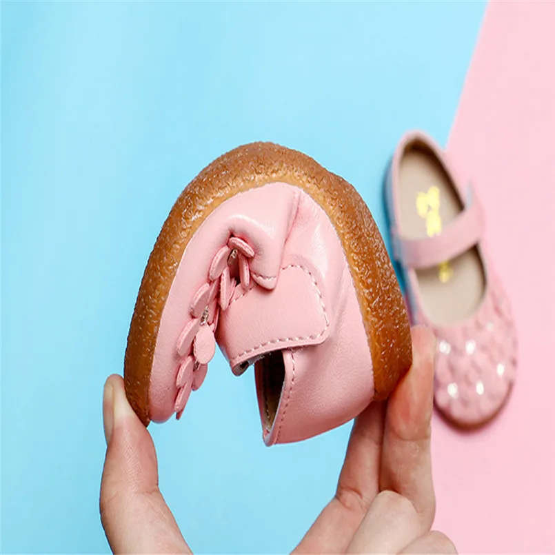 Sandals 2019 new Toddler Baby Girls Children Flower Leather Single Shoes Soft Sole Princess Shoes #4M14 (2)