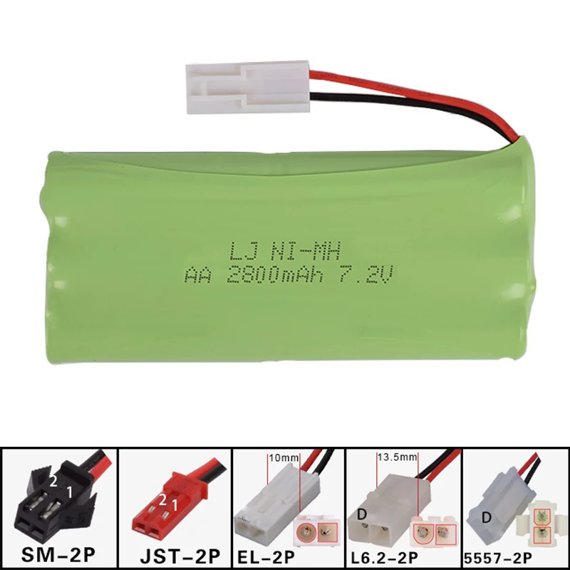 7 2 v 2800 mah AA Ni MH H батарея игрушка электрические игрушки rc автомобиль корабль Робот