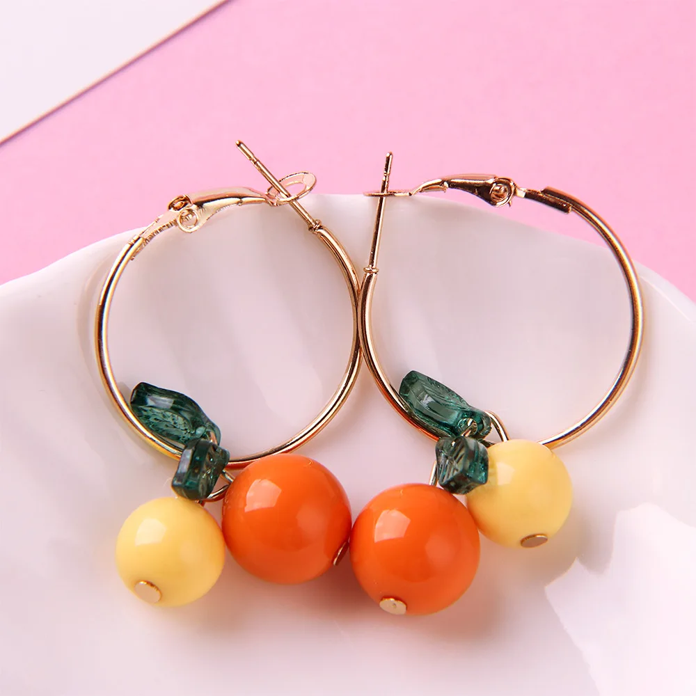 1 Pair Candy Colors Sweet Cherry Dangle Earrings Women Jewelry Gift