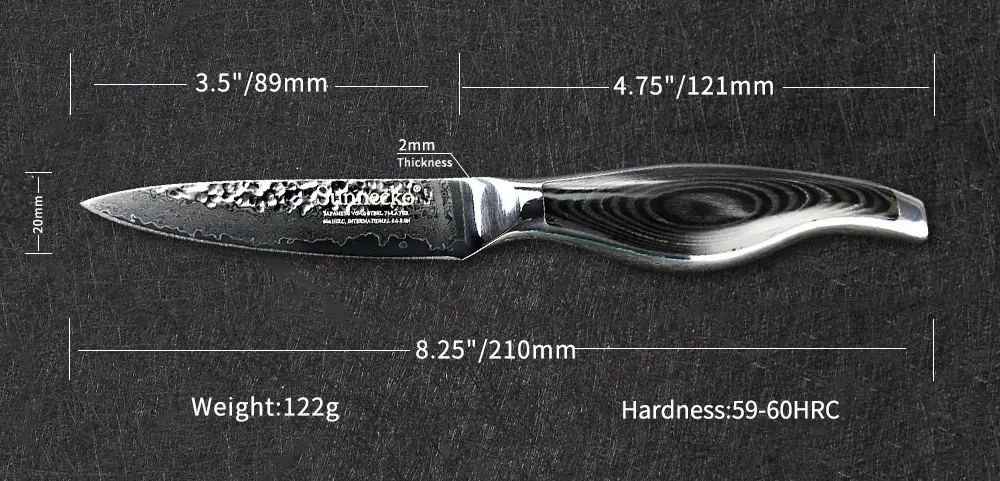 SUNNECKO 8 шт. набор кухонных ножей Универсальный Нож шеф повара 73 слоя Дамаск VG10 сталь острое лезвие режущие инструменты Pakka деревянная ручка