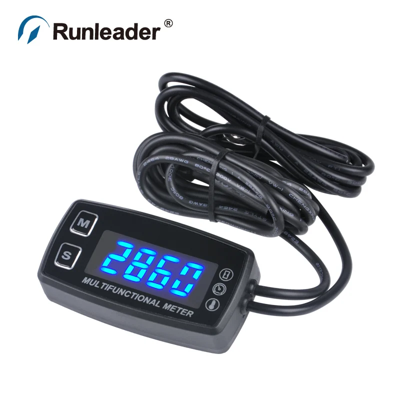  RL-HM035LT LED Tach/Hour Meter thermometer temperature meter for gasoline marine outboard paramotor - 32729564306