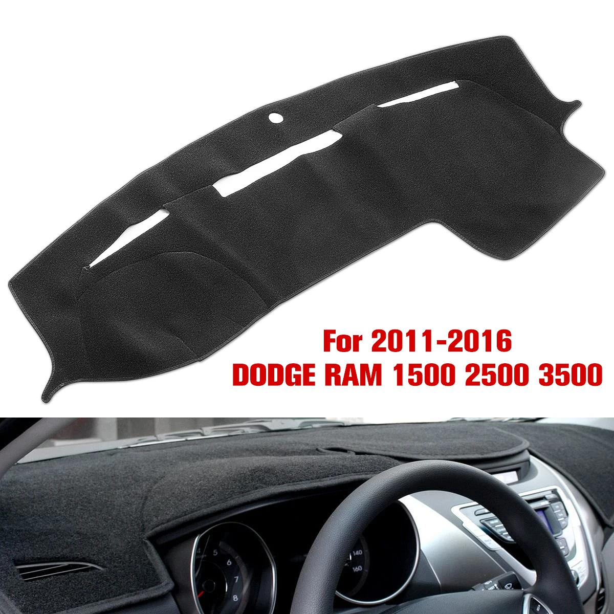 Dash Mat Dashboard Mat Dash Cover Black for DODGE 2011 2016 RAM 1500