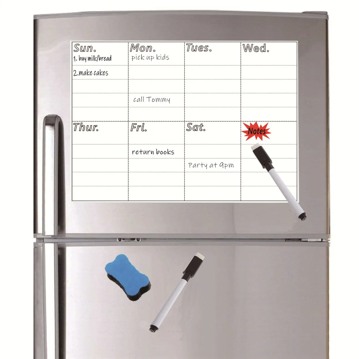 

A4 Size Magnetic Dry Erase Weekly Planner for Fridge Magnets Whiteboard Organizer Sheet To Do List Notepad Daily Schedule Marker
