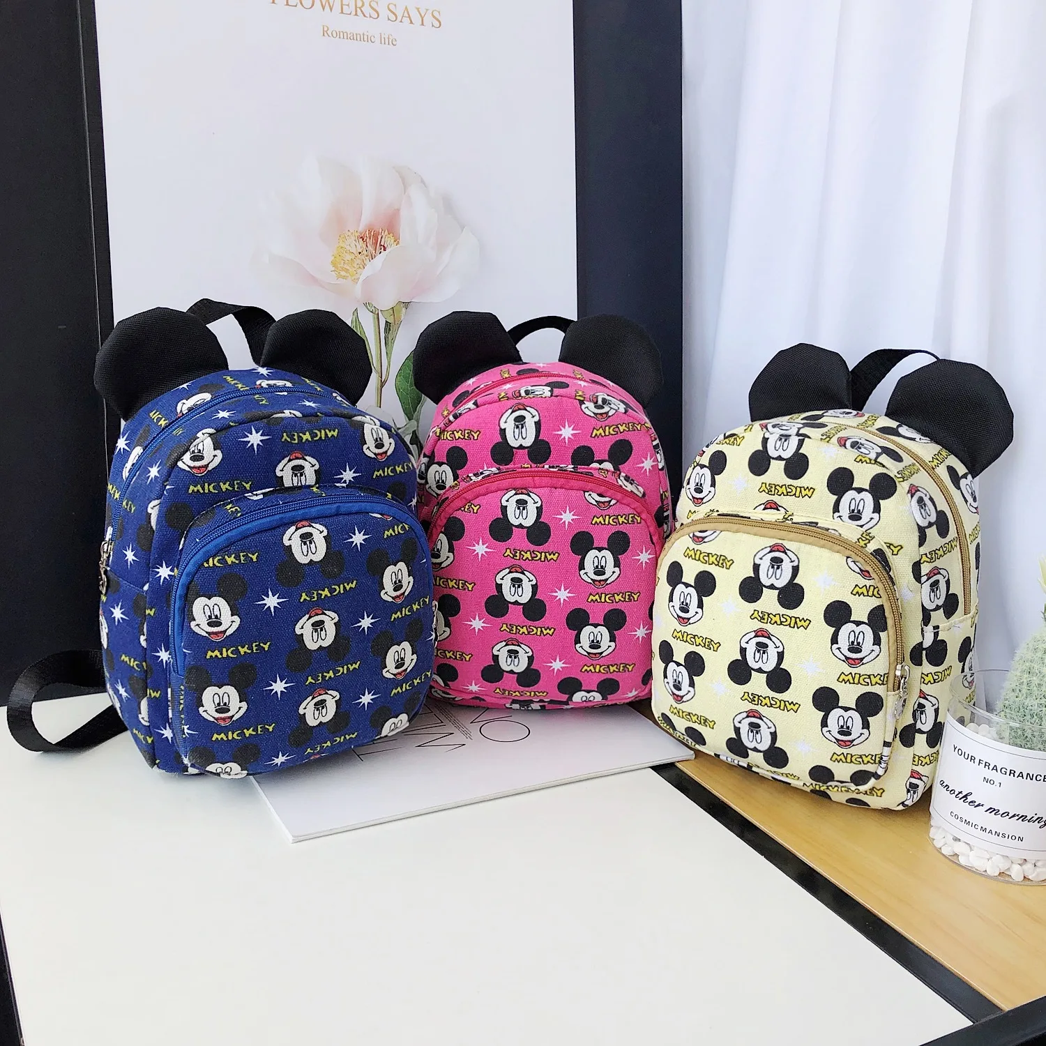 

2019 Mini Backpack Boy Girl Canvas Backpack For Teenage Girls Mickey Backpack Children Shoulder School Bag Mochila Feminina