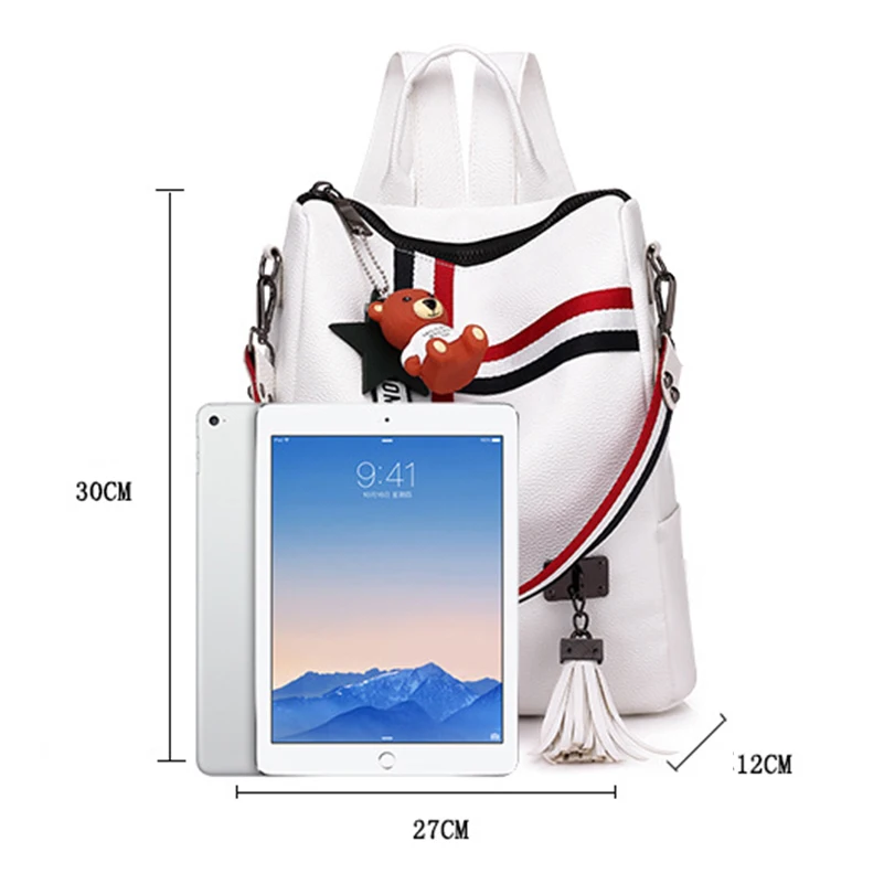 Nevenka Women Leather Backpack Fashion School Bag for Girls Zipper Backpack with Tassel Anti Thief Backpacks Female Travel Bags01