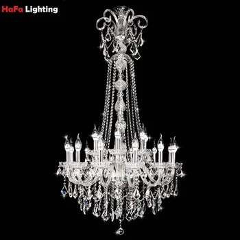 Long Stair Chandelier Crystal Large Foyer Light Modern Fashion Living Room Dining Hall Complex Staircase Lighting chandelier duplex building stair crystal chandelier spiral villa foyer led chandeliers light lighting free shipping