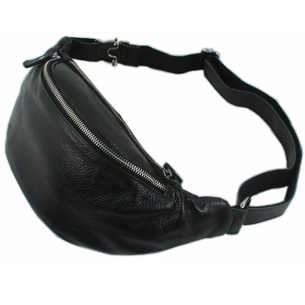 belt bag black leather