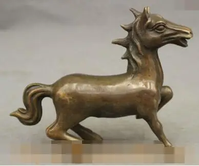 

S1637 FengShui Chinese Copper Bronze Lucky Wealth Year Zodiac Horse Colt Statue