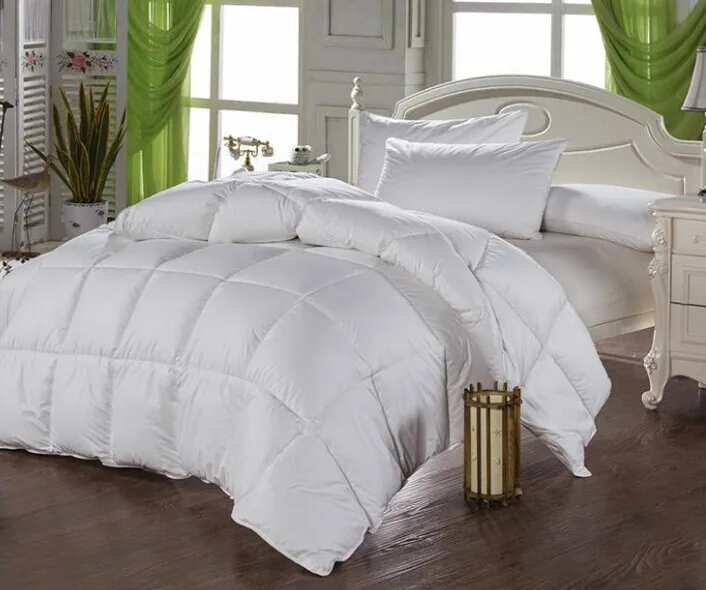 

high quality cotton fabric Duck down filling white winter twin size 150x200cm quilt comforter duvet