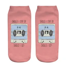 KLV унисекс носки 3D диск печатных носки для женщин и мужчин Kawaii лодыжки носки Высокое качество печатных короткие носки