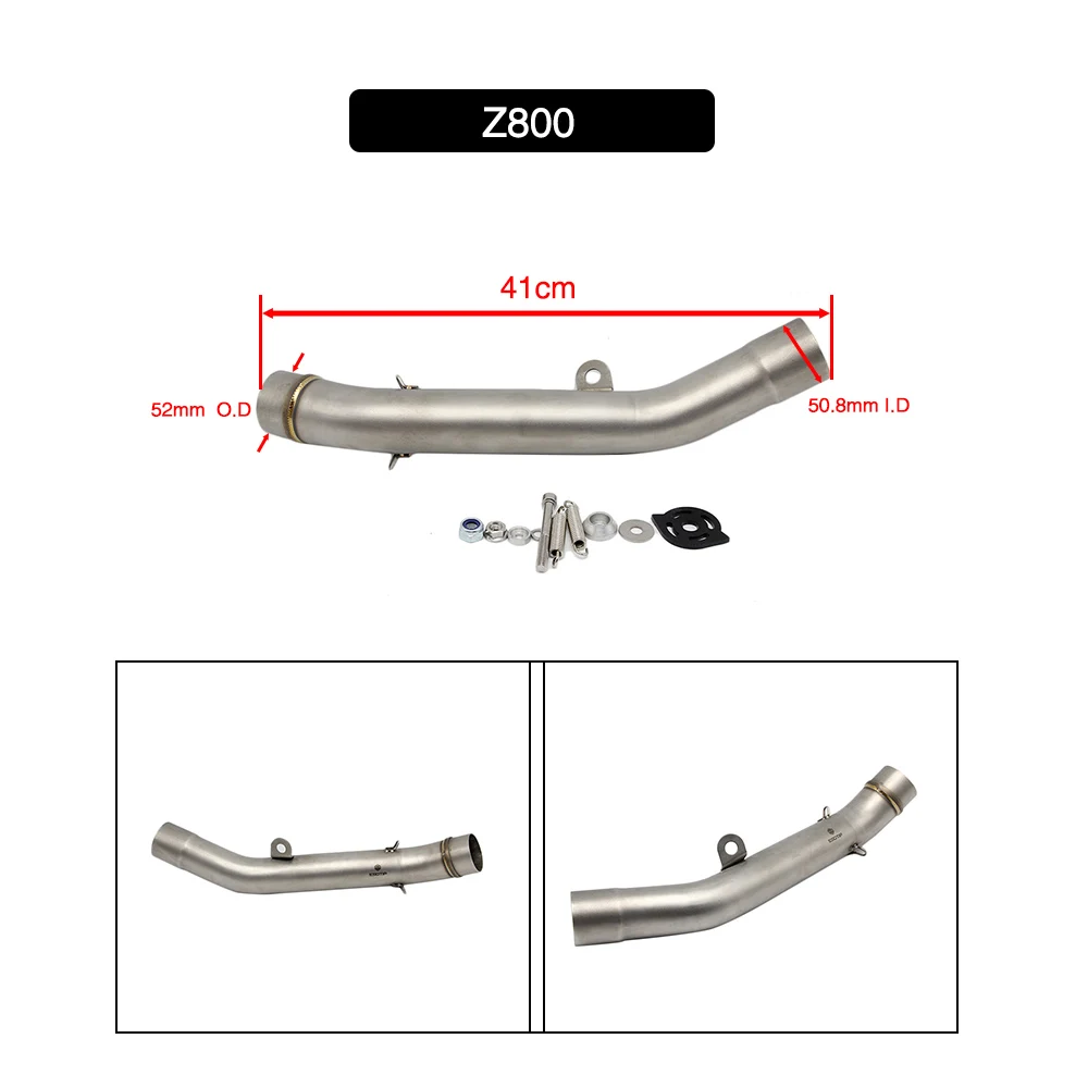 Sclmotos-de la motocicleta silenciador de escape medio tubo conector adaptador de para Kawasaki Z750 Z800 Z1000 ZX6R ZX10R sin escape