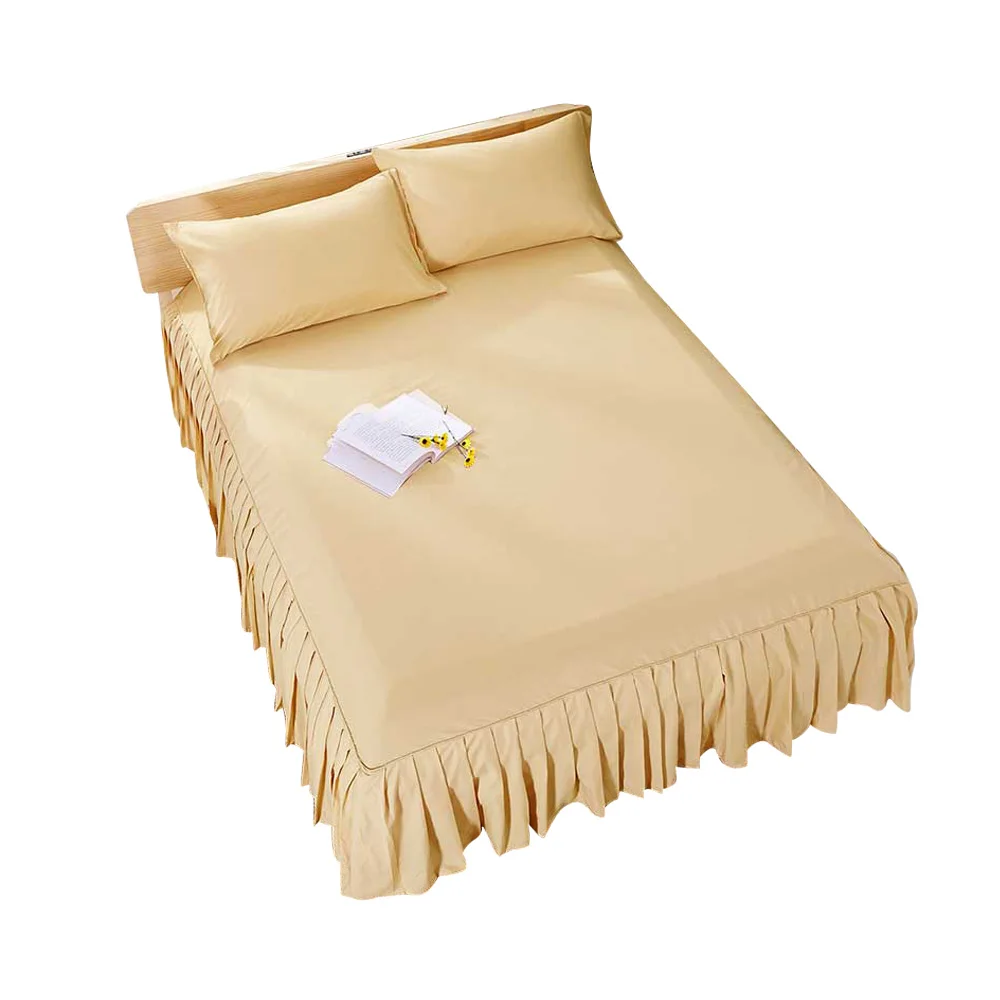 

Hotel Home Polyester Bed Covers Emf Protection Coverlets Ruffle Pastoral Style Linen Duvet Cover Fit Bedspread 2 Size