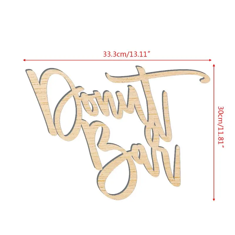 Exquisite Donut Bar Natural Wooden Sign Wedding Engagement Party Dessert Sweets Table Decor Novel Design