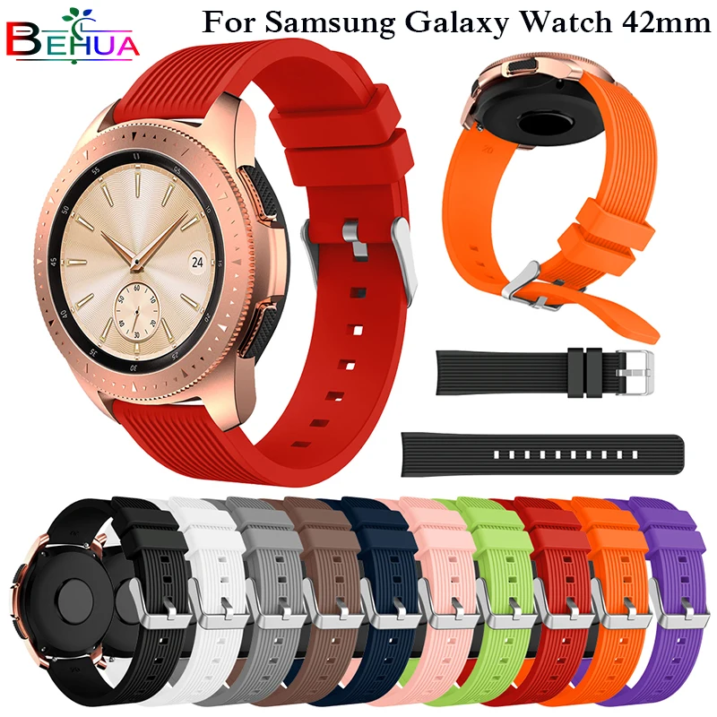 Спортивный мягкий силиконовый браслет ремешок для наручных часов Samsung Galaxy Watch 42