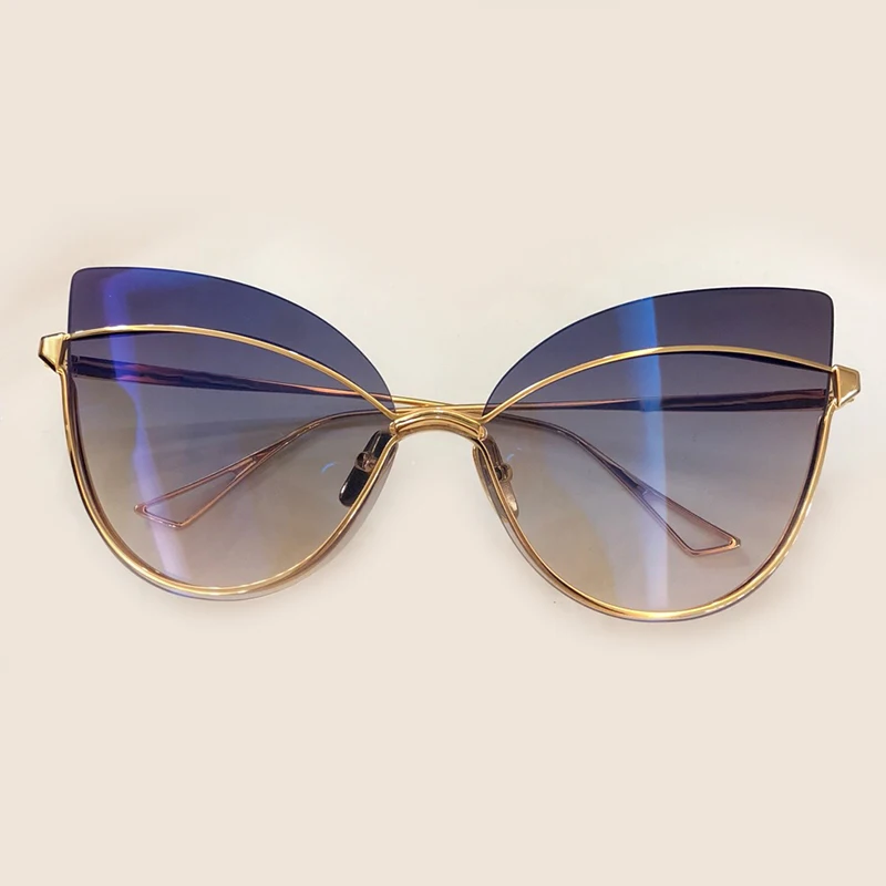 

Cat Eye Sun Glasses Women 2018 Acetate Frame Luxury Transparent Mirror Sunglasses Women With Original Box