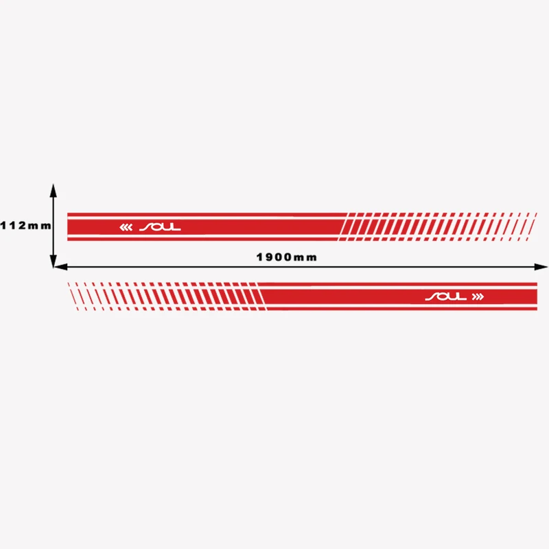 Стильная наклейка на тело автомобиля, Виниловая наклейка на тело, гоночная наклейка в полоску для Kia Soul, автомобильные аксессуары - Название цвета: Красный