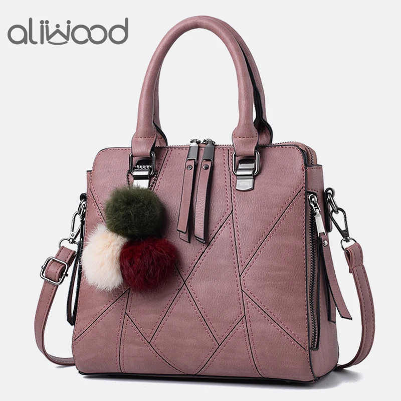 Aliwood Patchwork Women Bag Casual Tote Fashion Brands Female Pu Leather Handbags Lady Bag Top-Handle Bags Crossbody Bags Sac