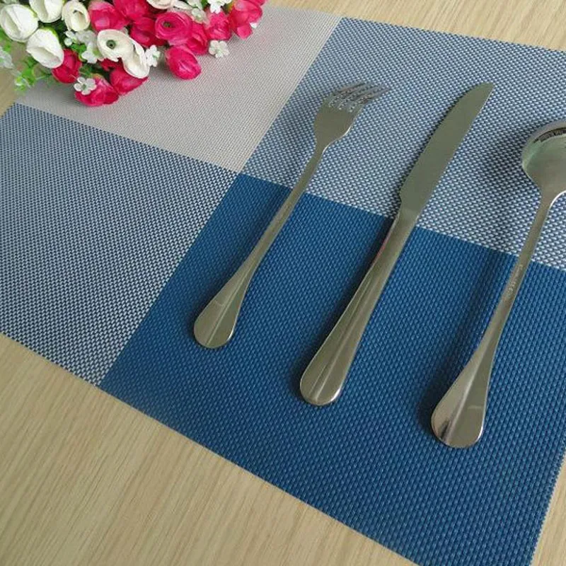 4PCS/Iot PVC Table Mats Placemat 8 Colors Decoration Kitchen Tables Dinning Waterproof Tableware Pad Coaster Coffee Place Mats