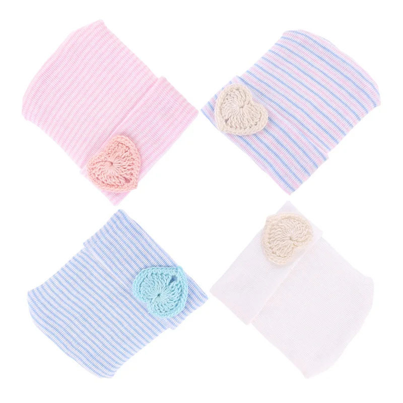 

Cute Newborn Toddler Baby Infant Girl Toddler Soft Comfy Bowknot Striped Heart Hospital Cap Warm Beanie Hat