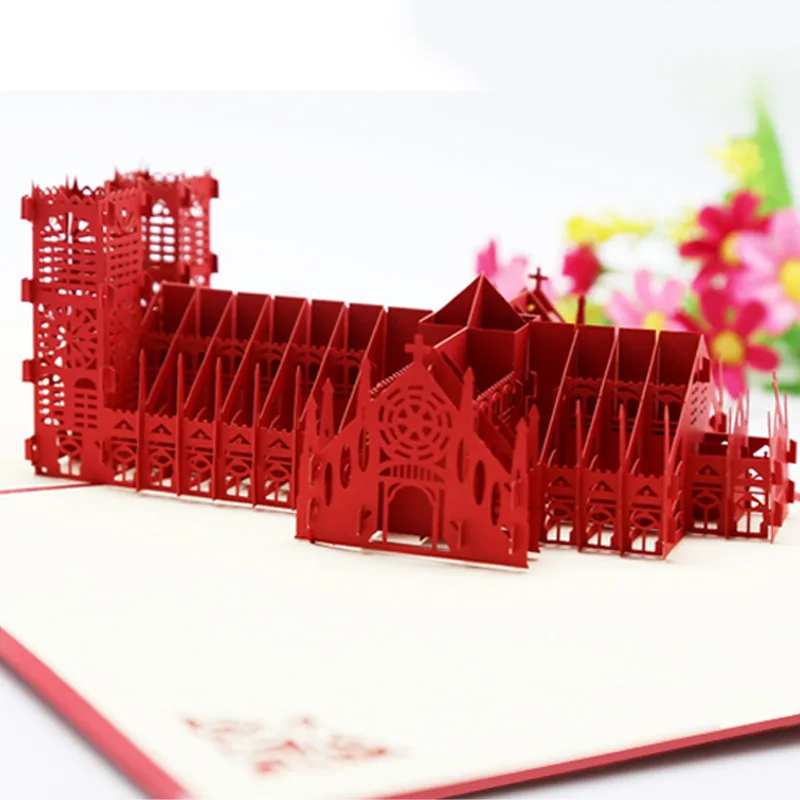 Westminster Abbey 3D всплывающие Пригласительные открытки 3D бумажные мировые аттракционы поздравительные открытки на день рождения 3D туристическая открытка сохранить дату Подарочная открытка для мальчика - Цвет: Westminster Abbey