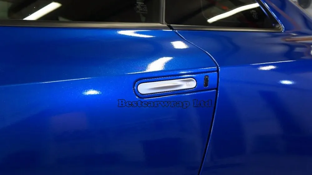 3M METAL metallic glossy blue Car wrap film with air bubble Free CHROME FOIL (7)