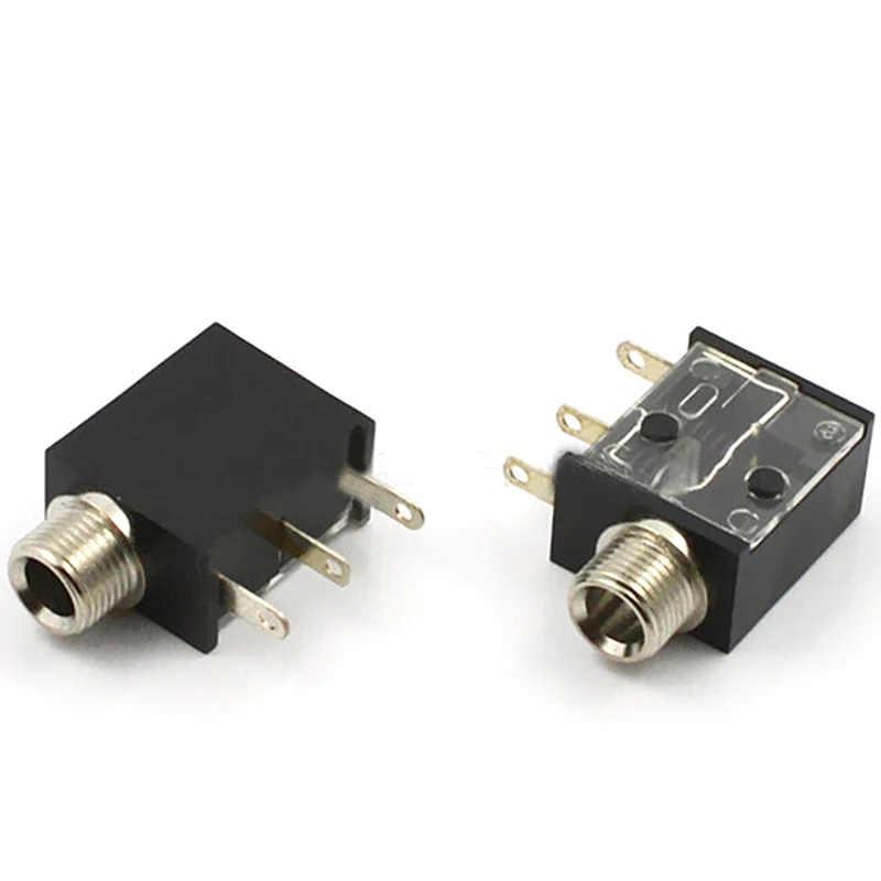 100pcs Jack 3 5mm Headphone Connector Audio Socket Transparent Cover Metal Head PJ 323M Three pin Sound Card Dedicated