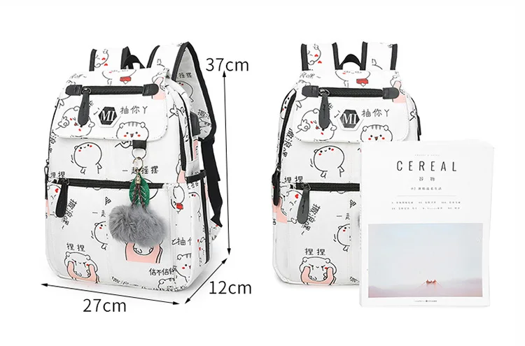 3 шт./компл. детские школьные сумки школьный рюкзак печать рюкзак брезентовый мешок Детская сумка-рюкзак для девочек рюкзак для путешествий