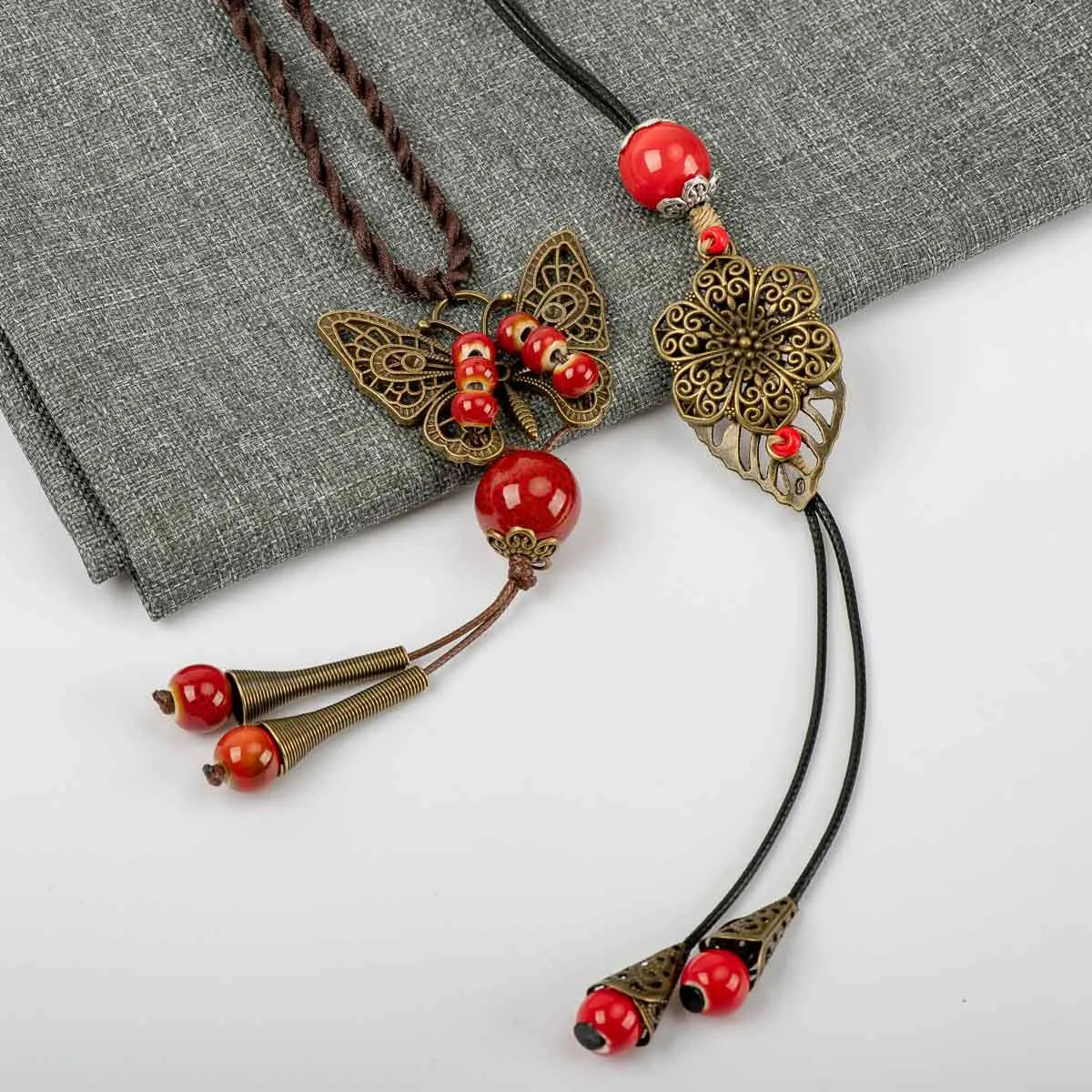 

Butterflay Ceramic Beads Neckalces Hand-made fashion Jewelries special Pendant #GY367