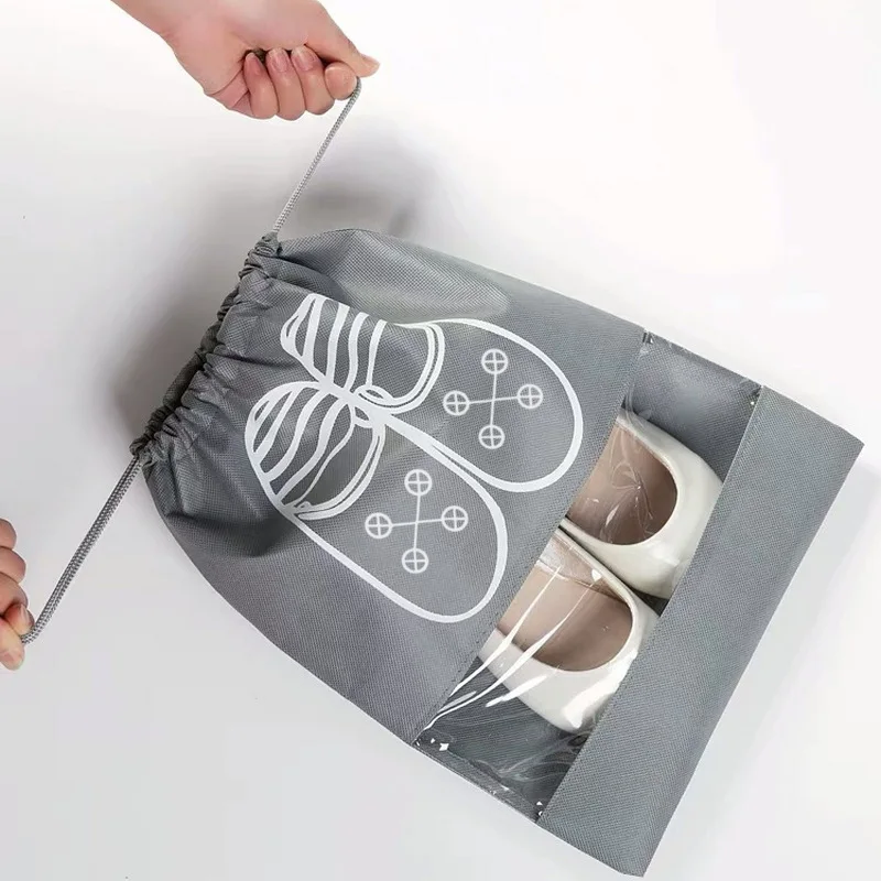 Klonca غير المنسوجة حقيبة التخزين المحمولة الكرتون الطباعة الأحذية حقيبة الرباط جيب أحذية السفر حقيبة التخزين 2019