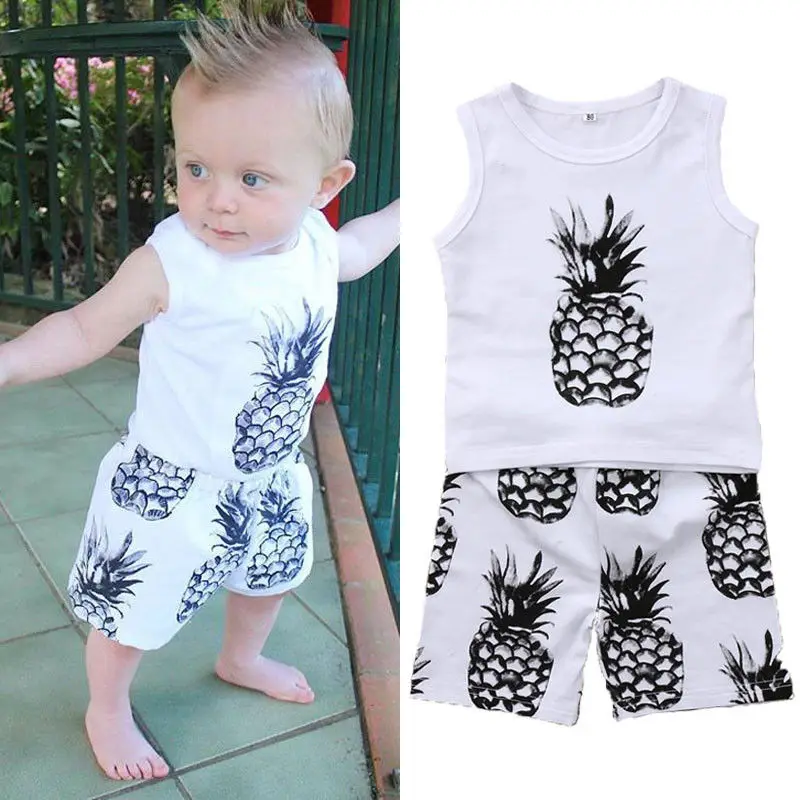 Newborn Kids Baby Boys Clothes Set Vest Tank Tops+ Short Pants Cotton