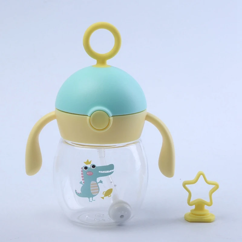 240ML Sippy Cup With Straw Baby Feeding Cup Kids Learn Drinking Water Milk Bottle With Handle Training Kids Cup Tritan BPA Free