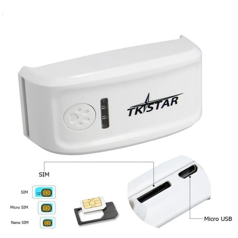 Ожерелье TKSTAR MiNi с GPS трекером для домашних животных GSM GPRS TK909 отслеживание в режиме
