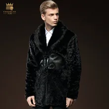 Новая мода, мужские, мужские,, зимние, с длинными рукавами, шерстяные, с отворотами, тонкая меховая шуба, длинная секция, 0160, мужские, fanzhuan