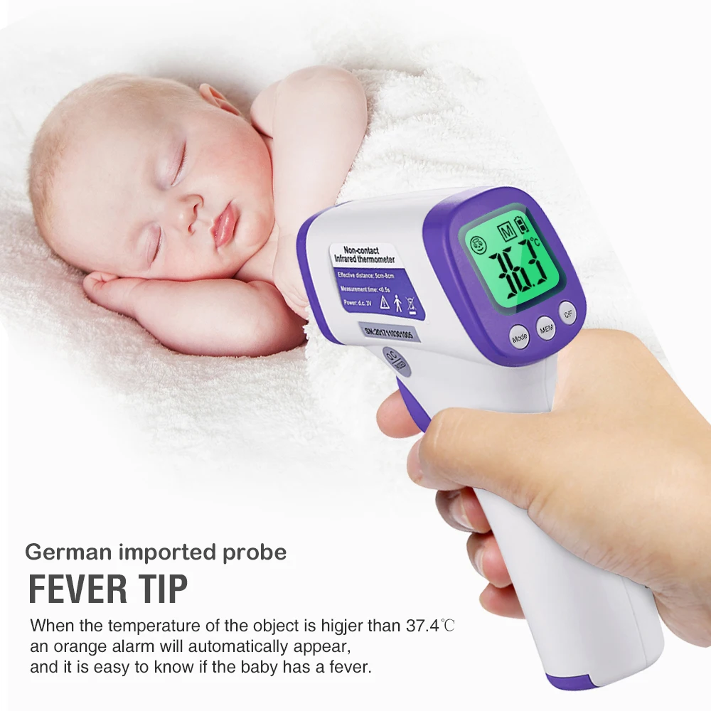

Digital Portable Infrared Thermometer Temperature Gun Non-contact Laser Baby Fever Temperature for Body & Surface