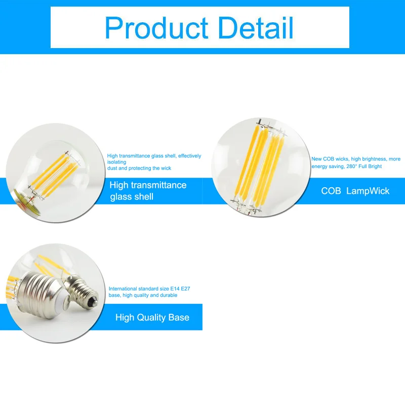 Светодиодная лампа накаливания GreenEye 4 шт./лот E27 E14 G45 AC 220 В 2 Вт 6 Вт|led bulb e27|led bulbbulb e27