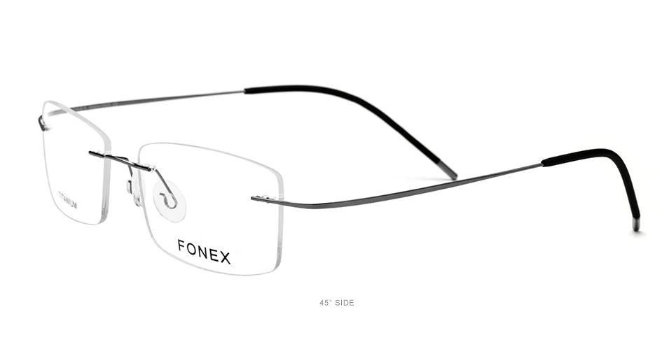 FONEX очки без оправы из титанового сплава, мужские ультралегкие квадратные оправы для очков, мужские очки по рецепту, очки с оптической оправой для близорукости, 76127