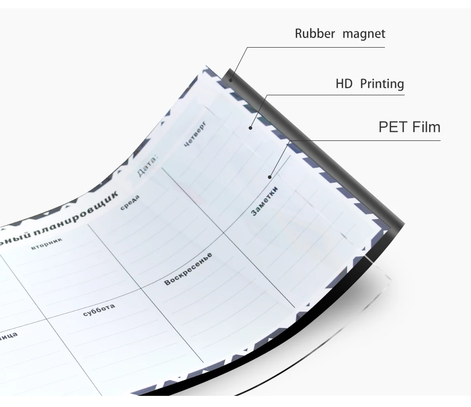 Магнитный календарь ежедневный Еженедельный наклейка для планировщика, чтобы сделать список, органайзер стираемая чертежная доска на заказ Язык наклейки на холодильник s
