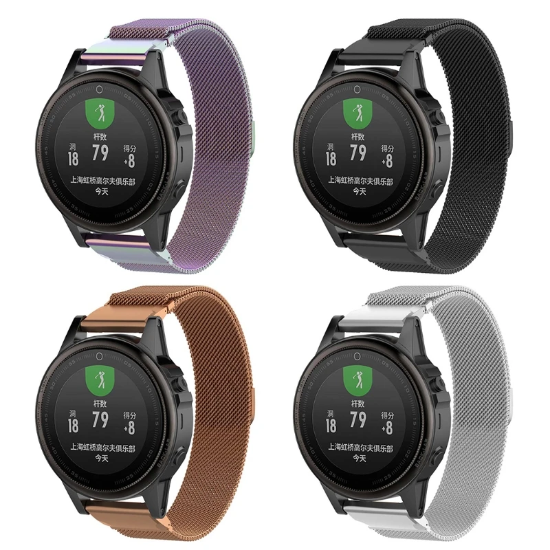 

OOTDTY 20mm Smart Watch Strap Milanese Loop Magnetic Stainless Steel Watch Band for Garmin Fenix 5S /Plus Smart Accessories-Y1QA