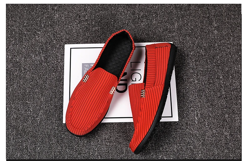Brand Fashion Shoes Men Casual Fabric Trending Man Leisure Loafers High Top Breathable Male Slip On Boat Drive Canvas (10)