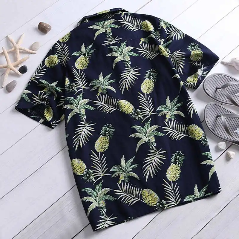 Новый Привлекательный Гавайские рубашки тропические мужские рубашки платье с короткими рукавами и лацканами воротник Цветочный Пляж