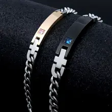 Крест черный розовое золото цвет его королева ее король женские мужские цепи Кристалл Пара браслет для мужчин Femmo на руках ювелирные изделия