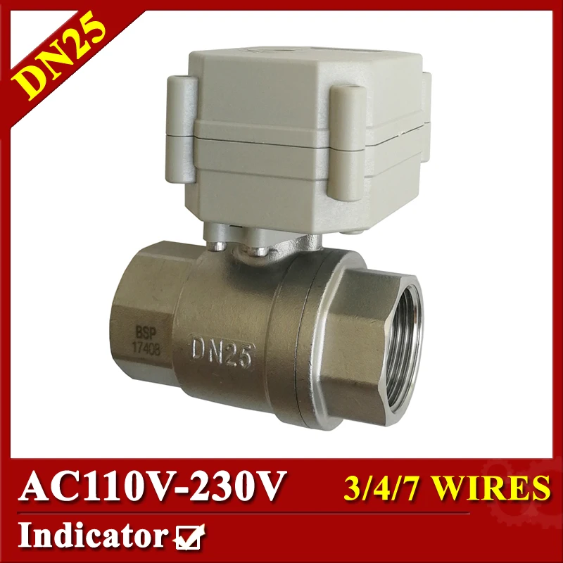 

Tsai Fan Electric Ball Valve 3/4/7 wires DN25 1'' AC110V-230V motorized ball valve flow control valve for BREWING equipment