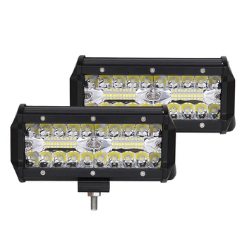 

2X LED Bar 7inch 120w Work Light Bar Combo Car Driving Lights For Off Road Truck 4WD 4x4 UAZ Ramp Auto Fog Lamp