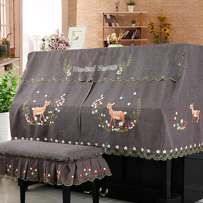 

Piano Cover Embroidery Piano Cover Idyllic Pastoral Design Piano Cover Piano Dust-proof Cover Single Double Stool Cover