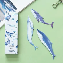 30 шт./кор. океан кита бумажная Закладка для книги канцелярские принадлежности закладки книжные держатели карты сообщения школьные принадлежности papelaria