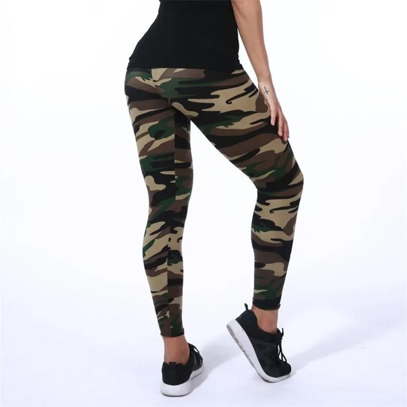 YSDNCHI Women Leggings High Elastic Skinny Camouflage Legging Slim Army Green Jegging Fitness Leggins Gym Sport Pants carhartt leggings