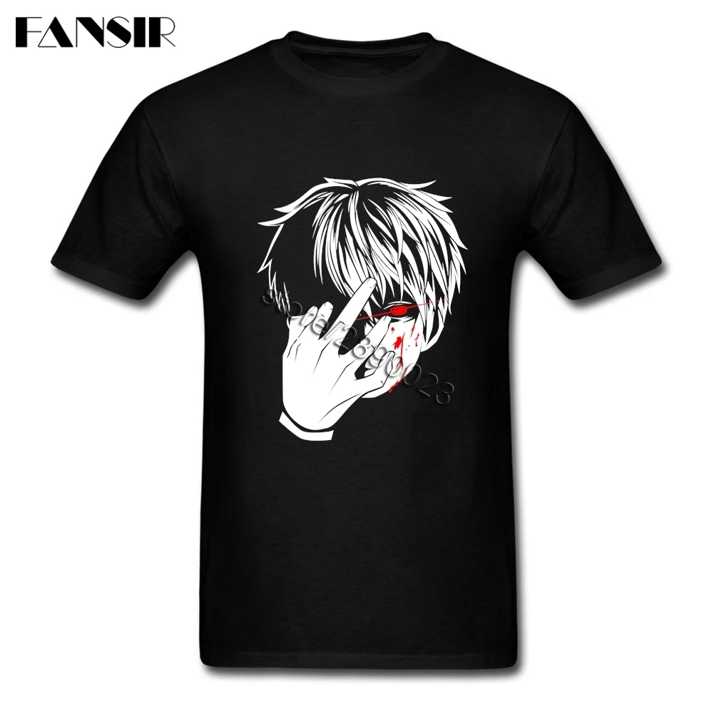 Мужские летние футболки Ken Kaneki Токийский Гуль с коротким рукавом 100% хлопок