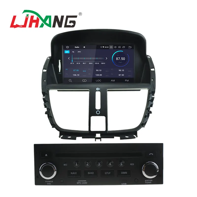 Best LJHANG Android 9.0 Car Radio Multimedia Player For Peugeot 207 2008-2011 2012 2013 2014 GPS Navi Auto Stereo Headunit WIFI IPS 4