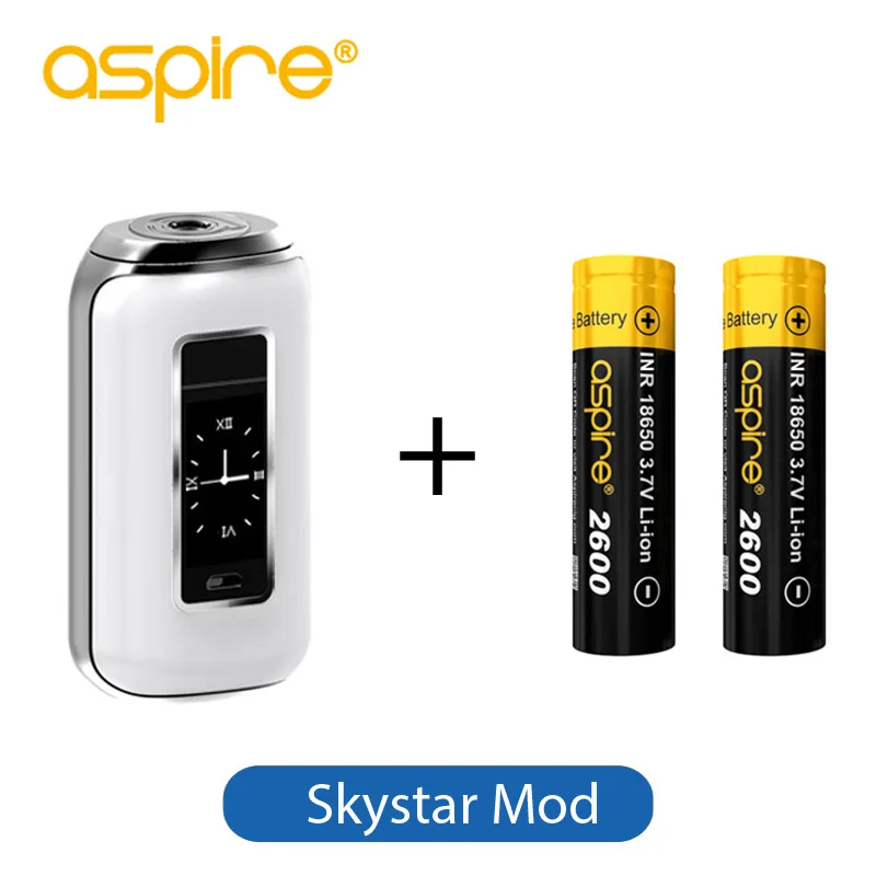 

Vaporizer Aspire Skystar Box Mod with Dual 2600mAh 18650 E-cigarette Battery Fit Aspire Skystar Revvo Kit